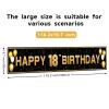 18th Birthday Decorations for Boys Girls - 10ft Black Gold 18th Party Decorations - Durable Yard Fence Wall Sign & Photo Booth Backdrop - Happy 18th Birthday Banner (118" x 20") view 2