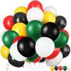 100 Pieces Juneteenth Day Latex Balloons Jamaica Rasta Reggae Balloons Red Green Yellow Black White Round Balloons for Black History Month 420 Party Freedom Day Party Favors (12 Inch) view 1