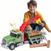 DDZOOU Big Tow Truck Toys with Crane for Boys Age 4-7, Logging Truck with Music and Lights for Kids Age 8-12, for Kids with a Passion for Farm Toys view 1