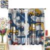 Construction Truck Blackout Window CurtainsHand Drawn Cartoon Construction Trucks and Bulldozers for Baby Boys Bedroom Nursery Children Drapes 2 Panels 63x63in view 3