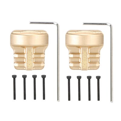2 Pcs Brass Diff Cover- CNC Front and Rear Axle Cover Coating Finish Diff Cover for 1/18 TRX4M RC Crawler Upgrade Accessories-Gold Style A