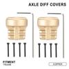 2 Pcs Brass Diff Cover- CNC Front and Rear Axle Cover Coating Finish Diff Cover for 1/18 TRX4M RC Crawler Upgrade Accessories-Gold Style A view 3