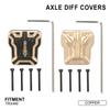 2 Pcs Brass Diff Cover- CNC Front and Rear Axle Cover Coating Finish Diff Cover for 1/18 TRX4M RC Crawler Upgrade Accessories-Black Style B view 4