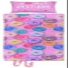 iscream Yummy Print Cozy Silky Soft Fleece Lined Sleeping Bag and Pillow Set for Kids - Go Do-Nuts view 1