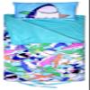 iscream Fun Print Cozy Silky Soft Fleece Lined Sleeping Bag and Pillow Set for Kids - Sharks Ahoy view 2