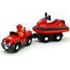 Wooden Train Cars Track Accessories Set Rescue Fire Truck with Light and Sound Small Vehicles Magnetic Train Cars Fit for Wooden Train Track Railway for Boys and Girls (Fireboat) view 2