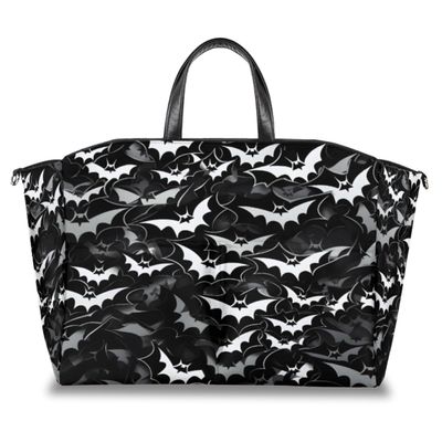Bardic Bat Pattern Diaper Bag Tote, Halloween Goth Travel Diaper Tote Bag for Mom and Dad, Multifunction Large Baby Bag Nappy Bags with Stroller Straps