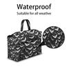 Bardic Bat Pattern Diaper Bag Tote, Halloween Goth Travel Diaper Tote Bag for Mom and Dad, Multifunction Large Baby Bag Nappy Bags with Stroller Straps view 4