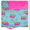 iscream Yummy Print Cozy Silky Soft Fleece Lined Sleeping Bag and Pillow Set for Kids - I Heart Fries view 2