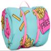 iscream Yummy Print Cozy Silky Soft Fleece Lined Sleeping Bag and Pillow Set for Kids - I Heart Fries view 4