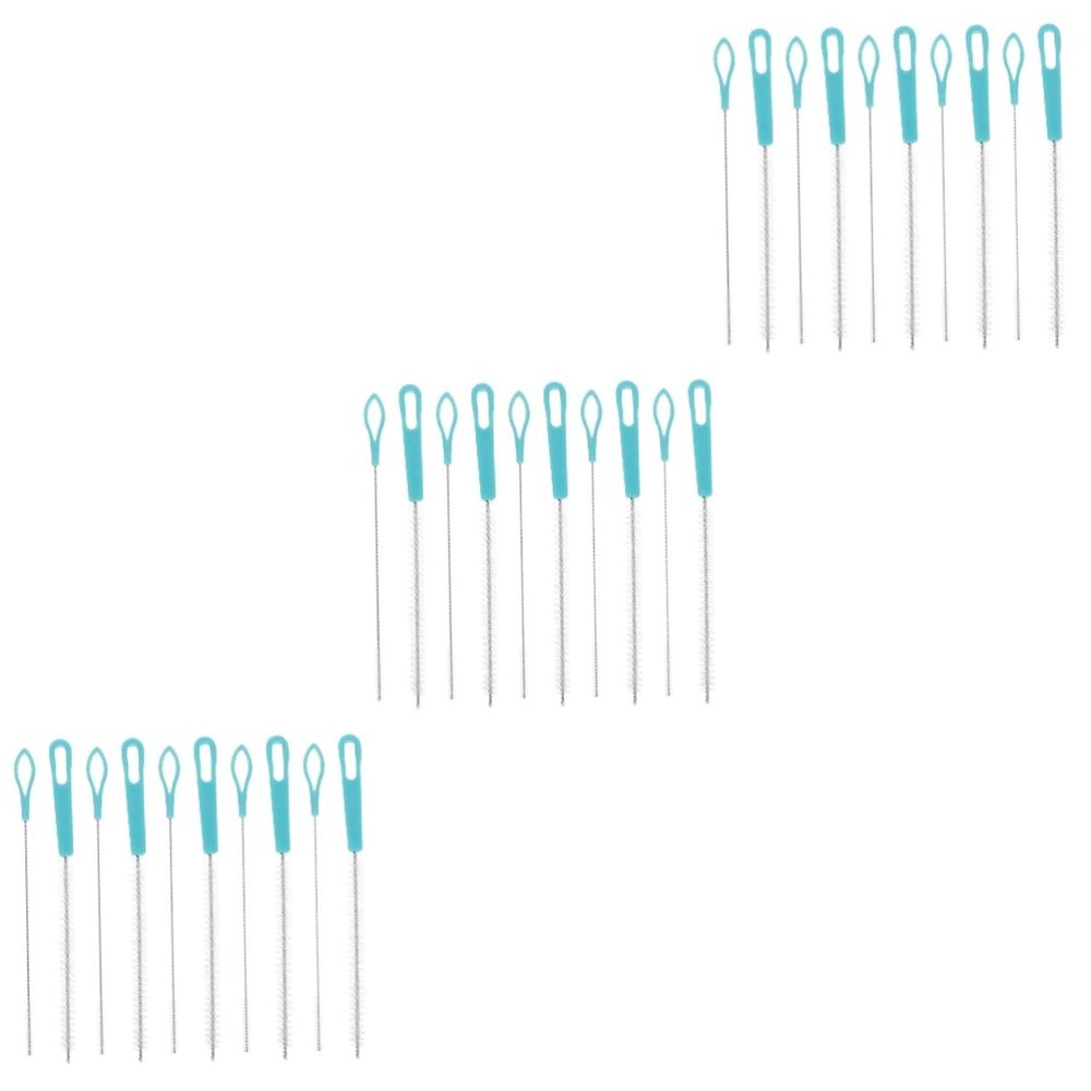 Amosfun 30pcs Nylon Straw Brush for Tube and Bottle Cleaning Reusable and Multi-Function Straw Cleaners for