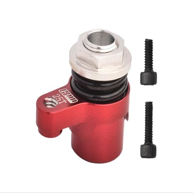 7075 Aluminum Alloy 25T Servo Saver Set Horn with Built-in Spring for Arrma 1/18 Granite GROM MEGA 380 Brushed 4X4 Monster Truck ARA2102 Upgrade Parts - Red