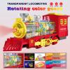 Electric Train Set Christmas Train Toys for Boys with Smokes, Lights and Sound (ON/Off) Rechargeable Train Set Under Christmas Tree, Toddler Model Trains for 3 4 5 6 7 8+ Years Old Kids Gifts view 2