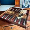 19" inch Backgammon Sets for Adults X Large Wooden Game Board World Map Handmade Game Sets and Checkers Gift idea for Dad, Husband, Birthdays view 2