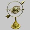 Arrow Armillary Desk Rotating Celestial Globe with Stand, 10" Inch, Brass Finish for office and home view 1