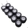 10 Set 1/64 Off Road Wheels, 1:64 Scale Wheels and Tires Set Large Trucks Off-Road Modified Tire with 5 Styles Rims(Tire Diameter 0.68in/17.2mm) (White) view 1