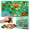 Farm Animals Felt Board Story Set for Toddlers, Preschool Learning Activity Kit with Sewn Hook Fasteners, Interactive Sensory Toys for Boys and Girls Birthday Gift - 4ft Flannel, 43 Pieces view 1