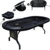 GUTSHOT Foldable Poker Table for 10 Players - Premium Soft-Padded Armrest, Individual Cup Holders, Portable Mat - Crafted with Durable Materials, Long-Lasting Poker Table (Black) view 1