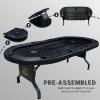 GUTSHOT Foldable Poker Table for 10 Players - Premium Soft-Padded Armrest, Individual Cup Holders, Portable Mat - Crafted with Durable Materials, Long-Lasting Poker Table (Black) view 3