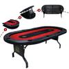 GUTSHOT Foldable Poker Table for 10 Players - Premium Soft-Padded Armrest, Individual Cup Holders, Portable Mat - Crafted with Durable Materials, Long-Lasting Poker Table (Red) view 1