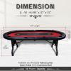 GUTSHOT Foldable Poker Table for 10 Players - Premium Soft-Padded Armrest, Individual Cup Holders, Portable Mat - Crafted with Durable Materials, Long-Lasting Poker Table (Red) view 2