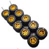 10 Set 1/64 Off Road Wheels, 1:64 Scale Wheels and Tires Set Large Trucks Off-Road Modified Tire with 5 Styles Rims(Tire Diameter 0.68in/17.2mm) (Gold) view 1