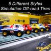 10 Set 1/64 Off Road Wheels, 1:64 Scale Wheels and Tires Set Large Trucks Off-Road Modified Tire with 5 Styles Rims(Tire Diameter 0.68in/17.2mm) (Gold) view 2