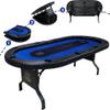 GUTSHOT Foldable Poker Table for 10 Players - Premium Soft-Padded Armrest, Individual Cup Holders, Portable Mat - Crafted with Durable Materials, Long-Lasting Poker Table (Blue) view 1