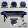 GUTSHOT Foldable Poker Table for 10 Players - Premium Soft-Padded Armrest, Individual Cup Holders, Portable Mat - Crafted with Durable Materials, Long-Lasting Poker Table (Blue) view 3