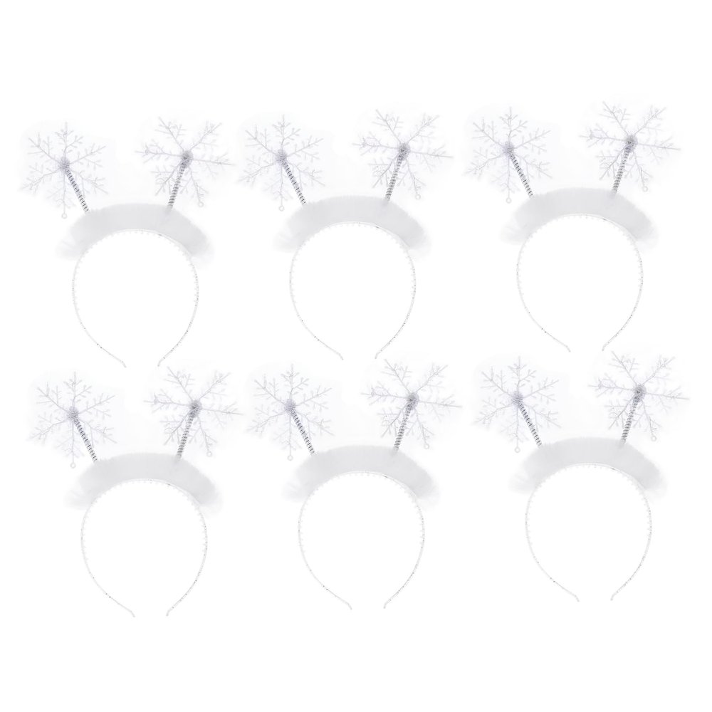 FRCOLOR 12pcs Christmas Snowflakes Hair Bands for Holiday Decorations Lightweight Headbands for Women and Girls Xmas Accessories for Parties and Festive Occasions