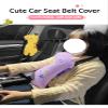 HOUKIG Car Seat Belt Cover Stocking Stuffers Cute Toy Rabbit Safety Seatbelt Shoulder Pad Auto Accessory Neck Cushion Protector Seatbelt Shoulder Protector Sleeping Pillow Nice Gift (Bear) view 2