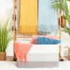 MINTWOOD Design 22in Extra Large Blanket Basket Holder Living Room, Rectangle Rope Woven Storage Basket with Handles for Laundry, Pool Towels, and Shoes, Dog Toy Organizer Bin Box, 3-Tone Light Gray view 3