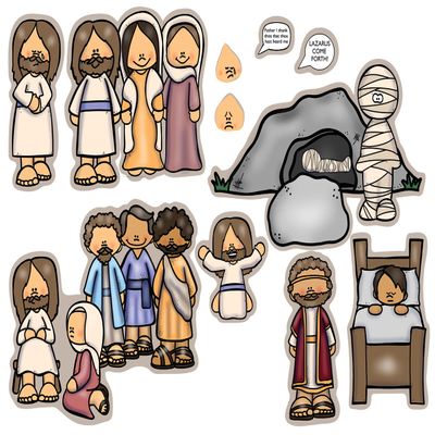 Raising Lazarus Bible Felt Board Figures New Testament Flannel Stories Kids