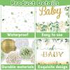 Chunnin Sage Green Gold Baby Shower Decorations Sage Green Oh Baby Banner Paper Lanterns Tissue Pom Poms Eucalyptus Leaf Tablecloth for Boy Girl Gender Reveal Boho Greenery Party Supplies view 3