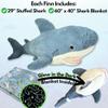 Shark 3-in-1 Plush with Glow-in-The-Dark Blanket - Lovable 29" Shark Pillow & Friend view 4