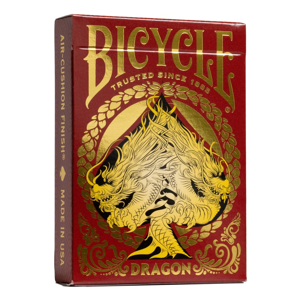 Bicycle Red Dragon Gold Foil Premium Playing Cards, 1 Deck