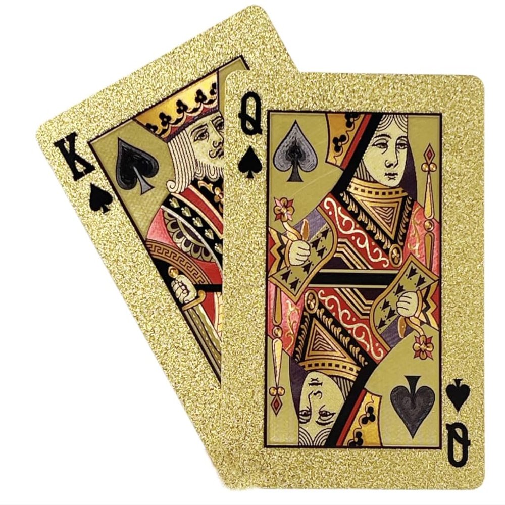 2 Decks -Gold Diamond Playing Cards - Durable and Waterproof, Perfect for Magic, Poker, Parties, and Special Occasions. Ideal for Memorable Gifts (Standard Gold)
