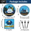 100 Pcs Police Party Plates and Napkins Party Supplies Police Birthday Party Tableware Set Police Officer and Car Party Decorations Favors for Police Theme Party Serves 25 view 2