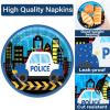 100 Pcs Police Party Plates and Napkins Party Supplies Police Birthday Party Tableware Set Police Officer and Car Party Decorations Favors for Police Theme Party Serves 25 view 4