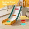 Baotree 9 in 1 Toddler Slide,Kids Slide Playset for Toddler,Indoor Outdoor Slide Toddler Playset with Ball & Hoop, Storage Space and Non-Slip Steps,Gift for Boys and Girls 1-6 Years (Green Orange) view 3