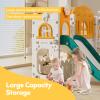 Baotree 9 in 1 Toddler Slide,Kids Slide Playset for Toddler,Indoor Outdoor Slide Toddler Playset with Ball & Hoop, Storage Space and Non-Slip Steps,Gift for Boys and Girls 1-6 Years (Green Orange) view 4
