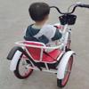Folding Toddler Pedal Tricycle for Aged 3-10 Years Old,Children Large Tricycle with Rear Push Rod and armrest,Tandem Rickshaw trikes with Large Rear seat,3 Wheeled Cruiser Bike view 4