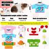 Clysee 10 Pcs Guinea Pig Clothes, 5 Guinea Pig Costume Outfit, 5 Mini Hat with Adjustable Strap Small Animal Warm Vest Sweater Cozy Hand Knitted Hat for Hamster Bunny(Cute Style) view 2