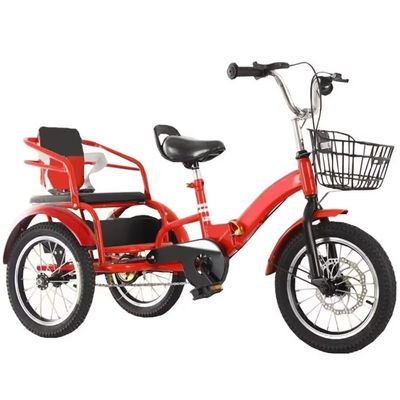 Dual Seats Children's tricycles,Toddler Tricycle for 3-9 Years Old,Mobility Pedal Bike with disc Brake,Outdoor Cruiser Bike Trike for Traveling and Shopping,Folding Tandem Tricycle