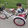 Folding Toddler Pedal Tricycle for Aged 3-10 Years Old,Children Large Tricycle with Rear Push Rod and armrest,Tandem Rickshaw trikes with Large Rear seat,3 Wheeled Cruiser Bike view 2