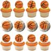 12 Pack Basketball Cupcake Toppers - Basketball Player & Apparel Cupcake Picks for Kids' First Birthday & Baby Shower Sports Theme Cake Decorations view 1