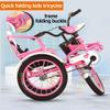 Folding Toddler Pedal Tricycle for Aged 3-10 Years Old,Children Large Tricycle with Rear Push Rod and armrest,Tandem Rickshaw trikes with Large Rear seat,3 Wheeled Cruiser Bike view 2