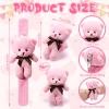 Ceenna 16 Pcs Bear Stuffed Animal Slap Bracelets Plush Party Favors Slap Bracelets Bulk 8.66 Inch Wristband for Gift Bag Fillers Classroom Prize Halloween Wedding Birthday Baby Shower, Pink view 2