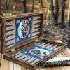19"-inch Luxury Backgammon Sets for Adults X Large Wood Game Board Handmade Game Sets and Checkers - Gift idea for Dad, Husband, Birthday view 2