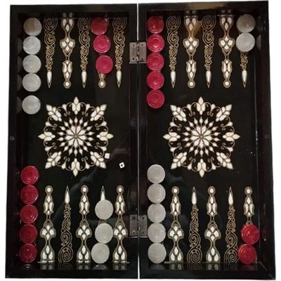 19"-inch Unique Backgammon Sets for Adults X Large Wood Game Board Handmade Game Sets and Checkers Decorative Gift idea for Dad, Husband, Birthday